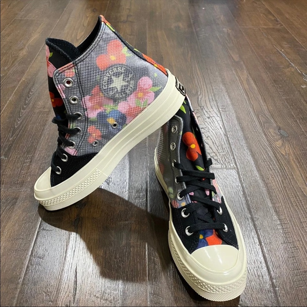 Converse Chuck Taylor 70 Floral Black Egret High Top Sneakers Size 6 Women - Picture 4 of 11